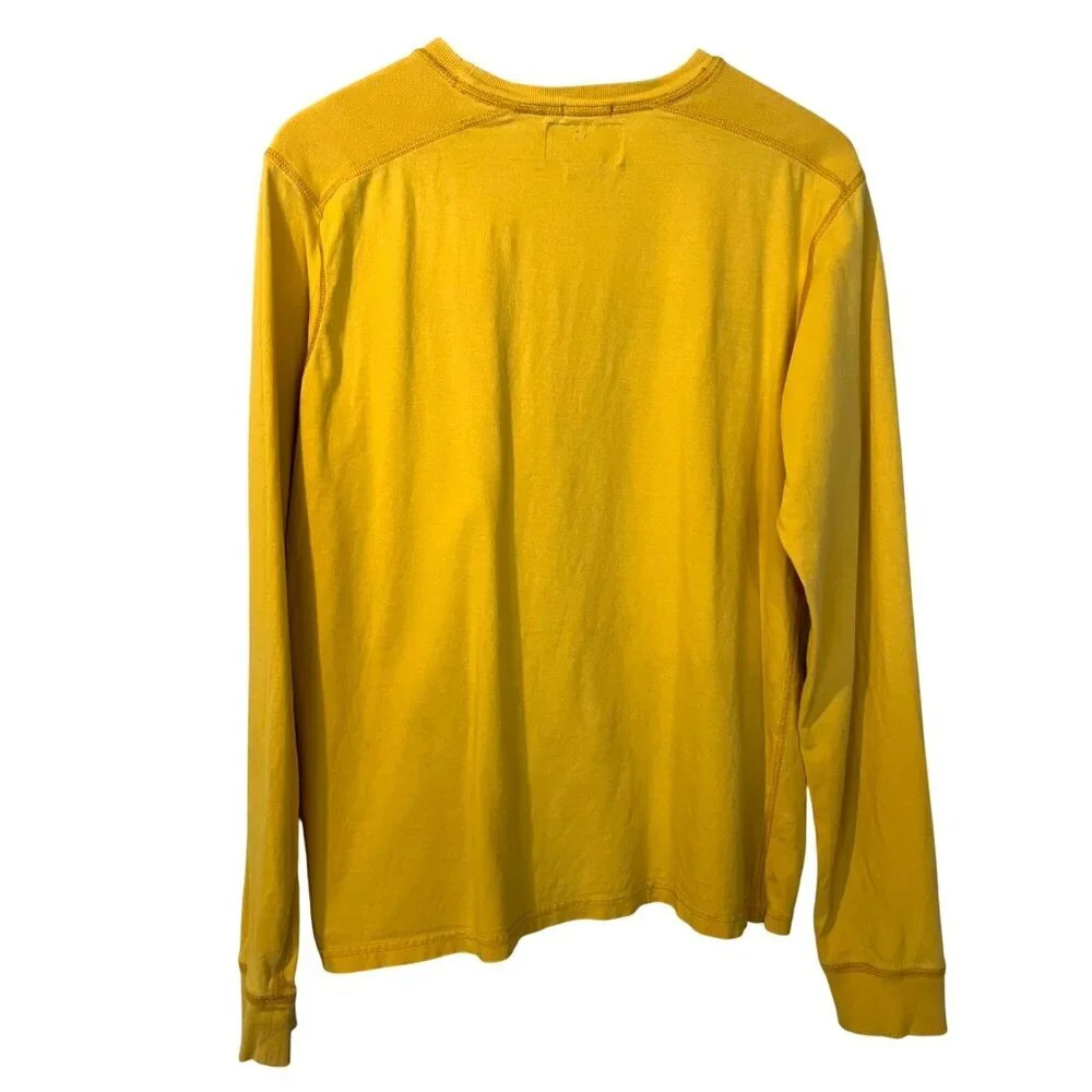 Vintage Abercrombie & Fitch‎ Y2K Long Sleeve Muscle Fit Logo Shirt L Yellow